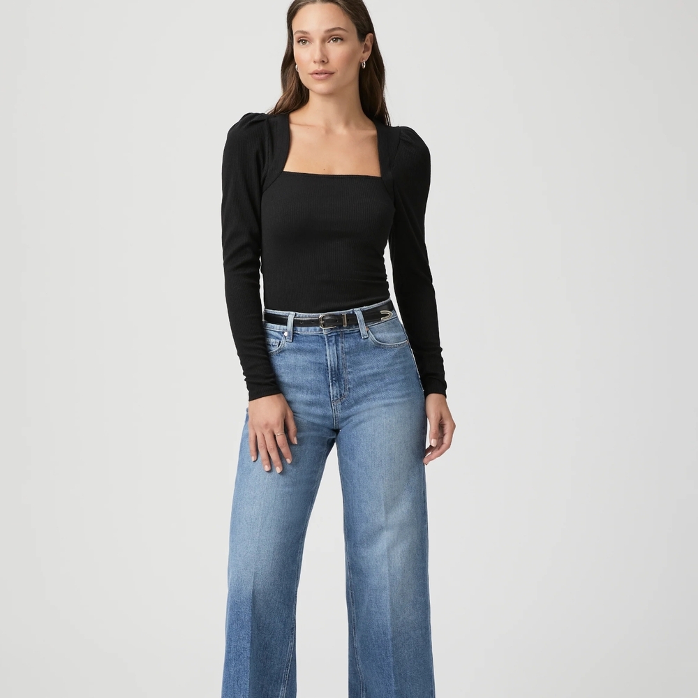 PAIGE Blue Flare Wide Leg Jeans